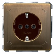 Розетка c/з Merten System Design Античная латунь