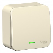 Выключатель 1-клавишный с подсветкой (cх.1) Blanca Schneider Electric 10А 250В молочный