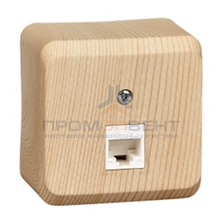 Розетка компьютерная RJ45 кат.5E Этюд сосна [уп 17 шт]