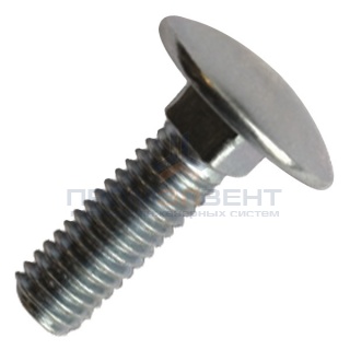 Винт с гладкой головкой и квадратным подголовником М6х16 оцинкованный DKC