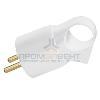 Вилка Legrand с заземлением 16А с кольцом белая