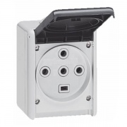 Розетка 3К+Н+З 32А 380V IP55 Legrand Plexo