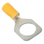 Наконечник с отверстием под винт и изолир.фланцем 2,5-6 кв.мм 6,2 мм (50шт) жёлтый (НКИ)